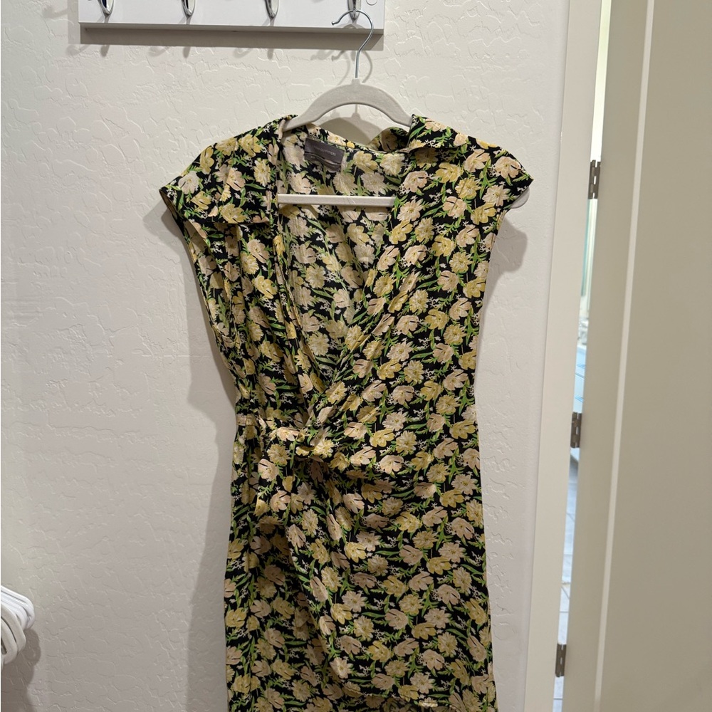 Urban Outfitters Asymmetrical Floral Dress - Black and Yellow
